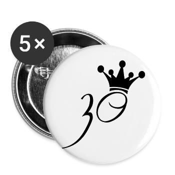 Crown King Queen 30 Princess - Buttons large 2.2''/56 mm (5-pack) - white - Front