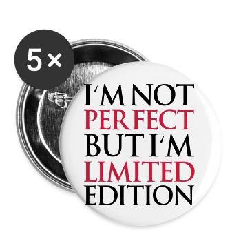 not_perfect_but_limited_edition - Buttons groß 56 mm (5er Pack) - Weiß - Vorne
