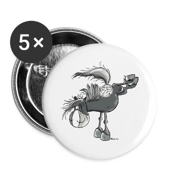 Funny Appaloosa - Horse - Buttons large 2.2''/56 mm (5-pack) - white - Front