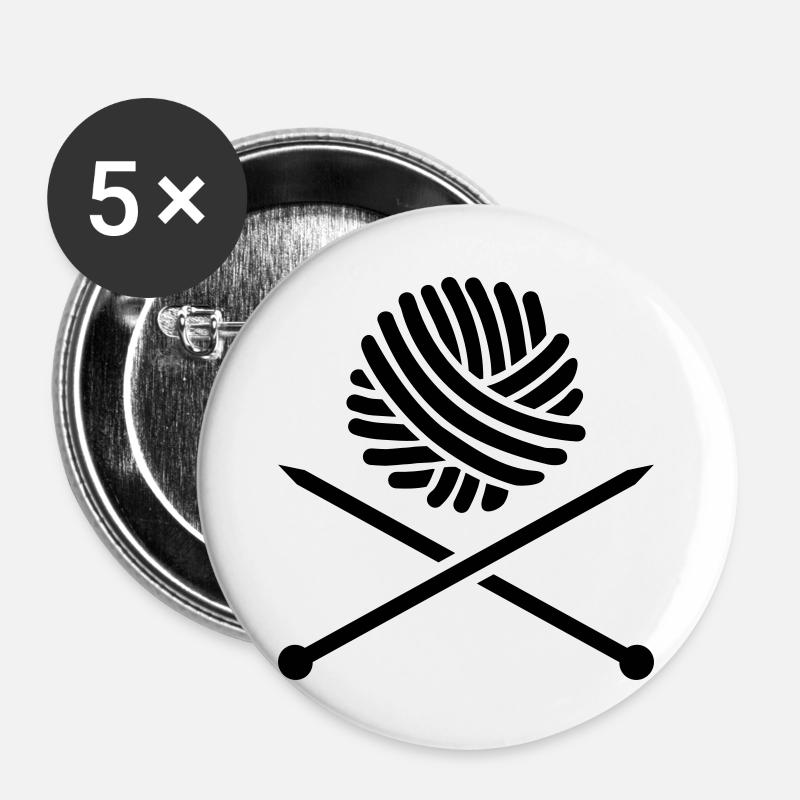 Stricken - Buttons groß 56 mm (5er Pack) - Weiß