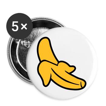 Banane - Buttons groß 56 mm (5er Pack) - Weiß - Vorne