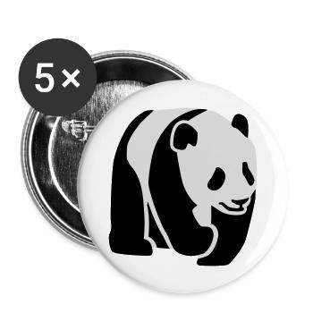 Panda - Buttons groß 56 mm (5er Pack) - Weiß - Vorne