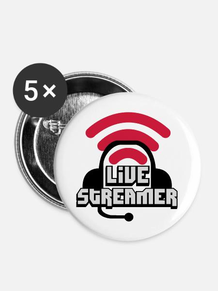 Live Streamer - Buttons groß 56 mm (5er Pack) - Weiß
