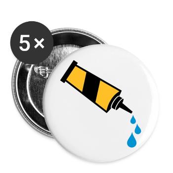 Kleber - Buttons groß 56 mm (5er Pack) - Weiß - Vorne