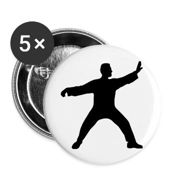 Tai chii chuan Kata taichi kung fu sports style - Buttons large 2.2''/56 mm (5-pack) - white - Front