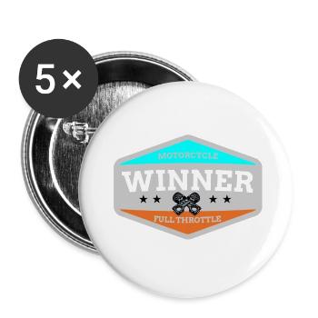 motorcycling - Buttons large 2.2''/56 mm (5-pack) - white - Front