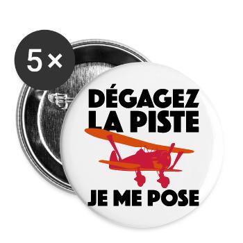 JE ME POSE - Lot de 5 grands badges (56 mm) - blanc - Devant