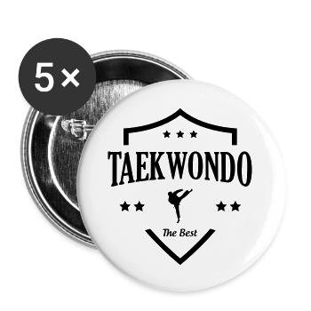 Taekwondo / Taekwondoin / Tae kwon do / Fight - Buttons large 2.2''/56 mm (5-pack) - white - Front