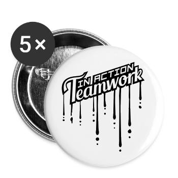 stempel graffiti tropfen freunde logo gemeinsam te - Buttons large 2.2''/56 mm (5-pack) - white - Front