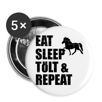 Cheval islandais: Cheval islandais Poney Merch - Lot de 5 grands badges (56 mm) - blanc - Devant