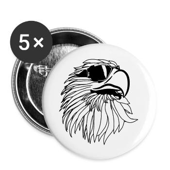 Aigle de cool lunettes de soleil tête Eagle - Lot de 5 grands badges (56 mm) - blanc - Devant