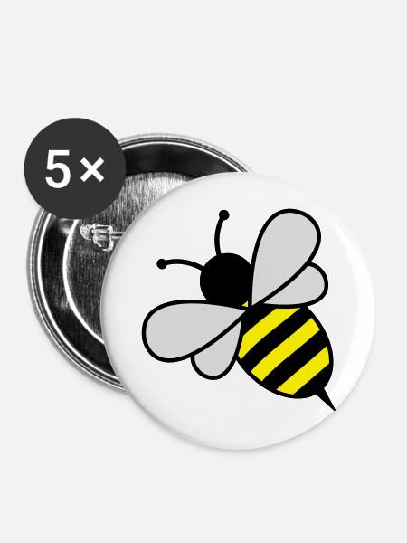 bee - Buttons groß 56 mm (5er Pack) - Weiß