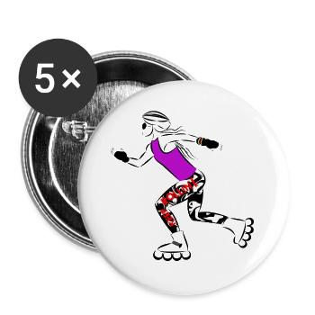 Inline skate - Buttons large 2.2''/56 mm (5-pack) - white - Front