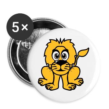 lion animals drawing - Buttons large 2.2''/56 mm (5-pack) - white - Front