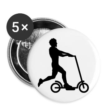 scooter électrique clipart scooter électrique fun tretrol - Lot de 5 grands badges (56 mm) - blanc - Devant