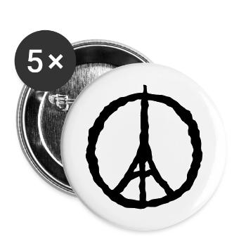 Eiffel tower logo 9122 - Buttons large 2.2''/56 mm (5-pack) - white - Front