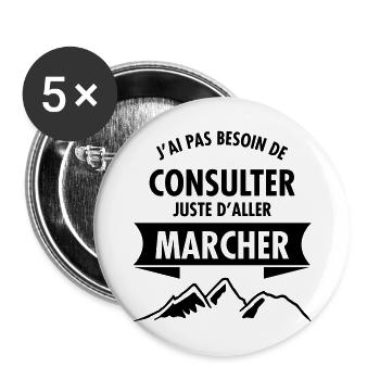 Consulter Marcher - Buttons large 2.2''/56 mm (5-pack) - white - Front