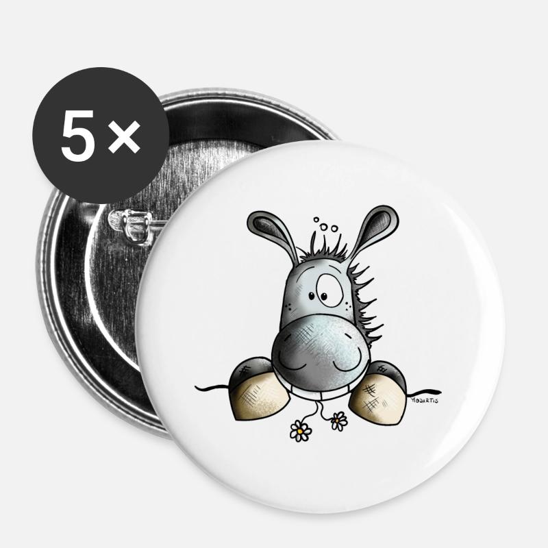 Sweet Donkey - Buttons large 2.2''/56 mm (5-pack) - white