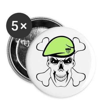 Party Shirt ,Feiern , Karneval, Söldner (25) - Buttons groß 56 mm (5er Pack) - Weiß - Vorne