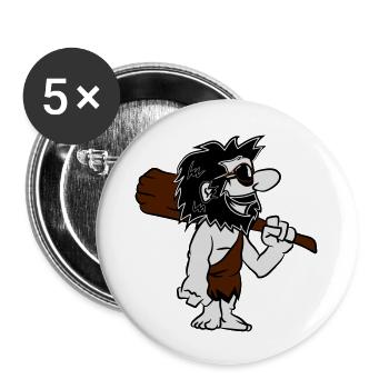 Steinzeitmensch witzig comic sonnenbrille - Buttons groß 56 mm (5er Pack) - Weiß - Vorne