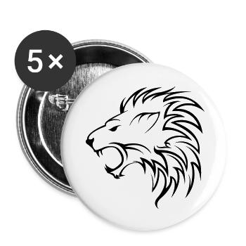lion_01 - Buttons groß 56 mm (5er Pack) - Weiß - Vorne