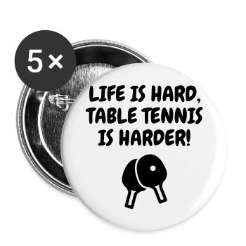 Table Tennis - Ping Pong - Sport - Racket - Ball - Buttons groß 56 mm (5er Pack) - Weiß - Vorne