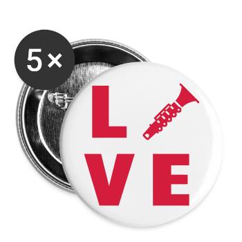Clarinet Clarinetist Music Clarinette Musique - Buttons large 2.2''/56 mm (5-pack) - white - Front