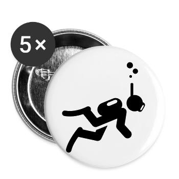 Sport - Taucher - Buttons groß 56 mm (5er Pack) - Weiß - Vorne