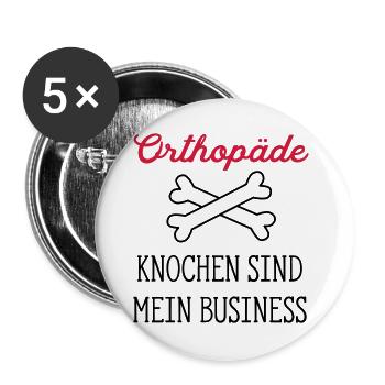 orthopäde - Buttons groß 56 mm (5er Pack) - Weiß - Vorne