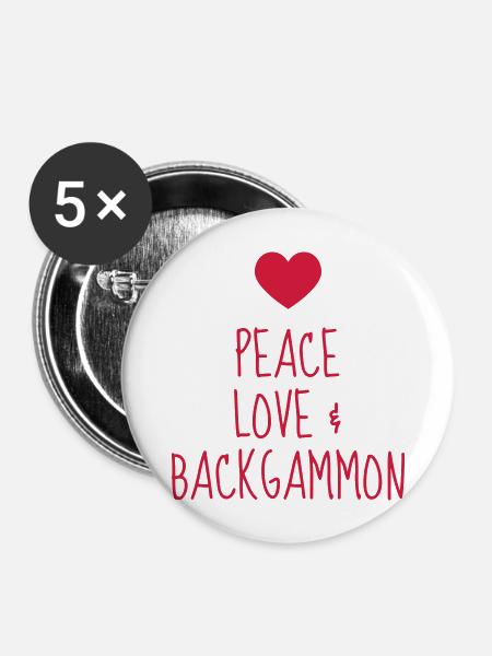 Backgammon / Spiel / Player / Schach - Buttons groß 56 mm (5er Pack) - Weiß