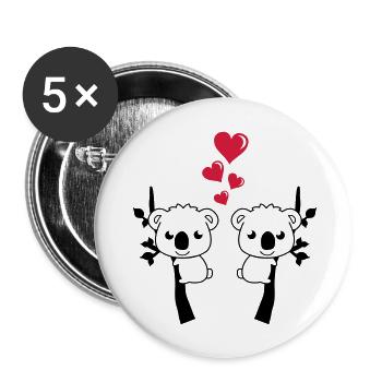 koalas_in_love_001 - Lot de 5 grands badges (56 mm) - blanc - Devant