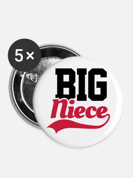 Big Niece - Buttons groß 56 mm (5er Pack) - Weiß