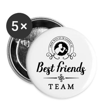 best friends team drink - Buttons groß 56 mm (5er Pack) - Weiß - Vorne