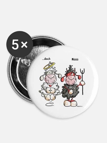 Kampf der Gegensätze - Buttons groß 56 mm (5er Pack) - Weiß