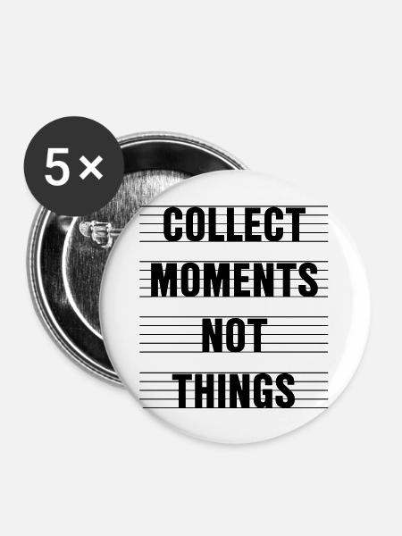 Collect moments not things - Buttons groß 56 mm (5er Pack) - Weiß