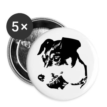 Jack Russell Terrier head - Buttons large 2.2''/56 mm (5-pack) - white - Front