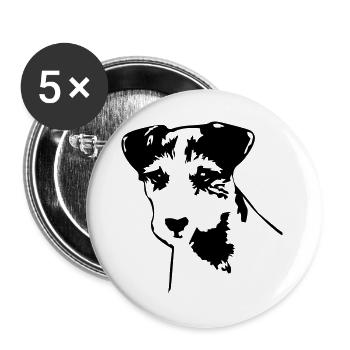 Chef Russell Terrier - Lot de 5 grands badges (56 mm) - blanc - Devant