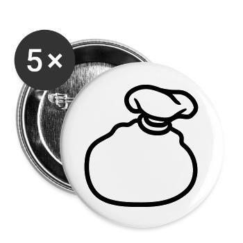 kleiner sack weihnachten - Buttons groß 56 mm (5er Pack) - Weiß - Vorne