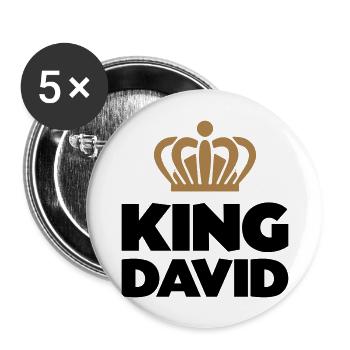King david name thing crown - Buttons large 2.2''/56 mm (5-pack) - white - Front