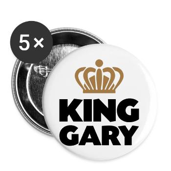 King gary name thing crown - Buttons large 2.2''/56 mm (5-pack) - white - Front