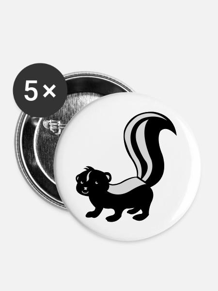 stinktier_02 - Buttons groß 56 mm (5er Pack) - Weiß