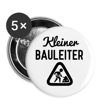Kleiner Bauleiter - Buttons groß 56 mm (5er Pack) - Weiß - Vorne