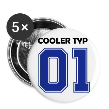 cooler_typ - Buttons groß 56 mm (5er Pack) - Weiß - Vorne