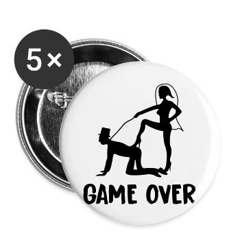 game_over - Buttons groß 56 mm (5er Pack) - Weiß - Vorne