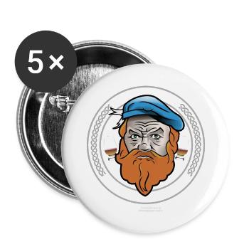 Whisky Is Water Highlander Keltisches Design - Buttons groß 56 mm (5er Pack) - Weiß - Vorne