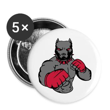 pitbull_fighter_002 - Lot de 5 grands badges (56 mm) - blanc - Devant