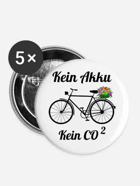 Fahrrad ohne Akku - Buttons groß 56 mm (5er Pack) - Weiß