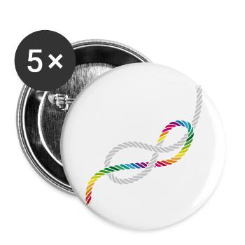 Eight knots or love knots in rainbow colors - Buttons large 2.2''/56 mm (5-pack) - white - Front