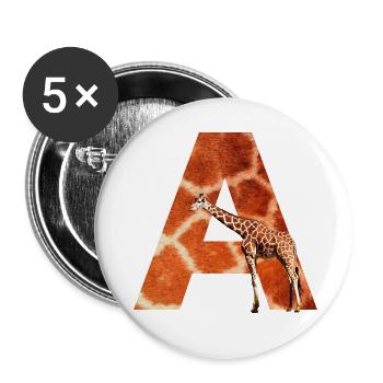 giraffe a - Buttons large 2.2''/56 mm (5-pack) - white - Front