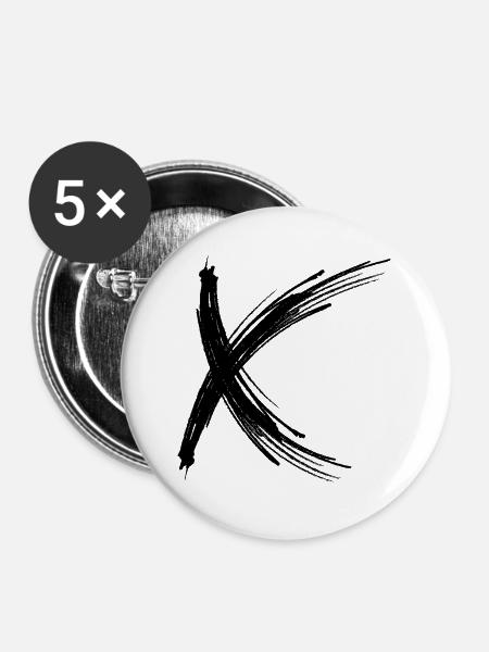 X - Buttons groß 56 mm (5er Pack) - Weiß